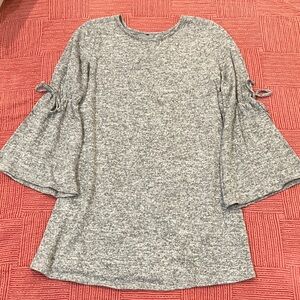 Gray Bell Sleeve sweater Mini Dress